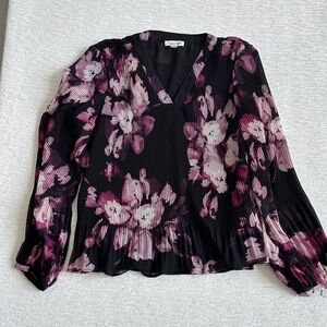 Calvin Klein Women's V-Neck Long-Sleeve Blouse NWT